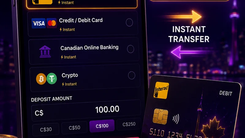 Interac e-Transfer selected in the Vegas Now Casino cashier with a C$30 minimum deposit